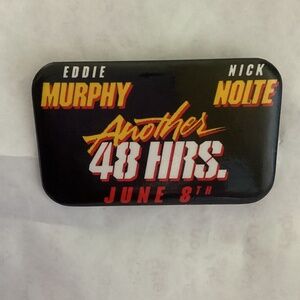 Vintage 1990 Another 48 HRS. Movie Promo Pin Eddie Murphy Nick Nolte Bage Button